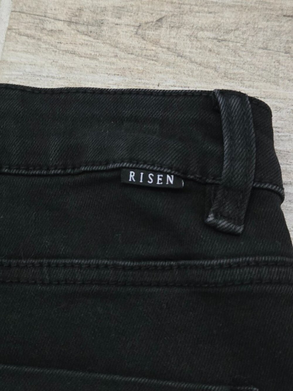 Risen Black Wide Leg Cargo Jeans Womens Stretch Denim Flap Pocket High Rise 30 - Picture 5 of 7